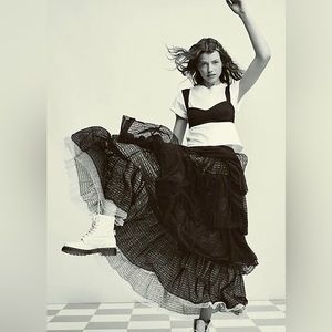 Free People Let's Go Girls Maxi Skirt Convertible Dress Slip Ruffle Boho Summer